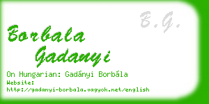 borbala gadanyi business card