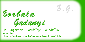 borbala gadanyi business card